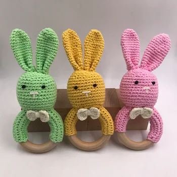 

Baby Rattle Crochet Amigurumi Rabbit Rattle Bell Newborn Montessori Toy Educational Teether Baby Mobile Rattle Toys 0-12 Months