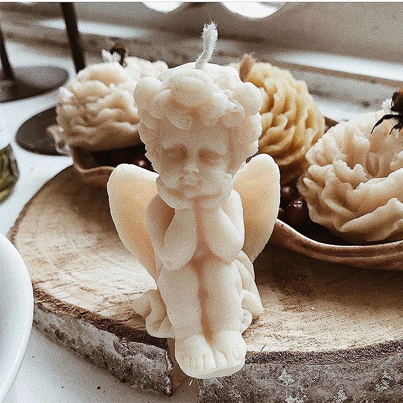 

3d cute angel baby shape candle mold Aromatherapy plaster gypsum scented candle silicone wax mould