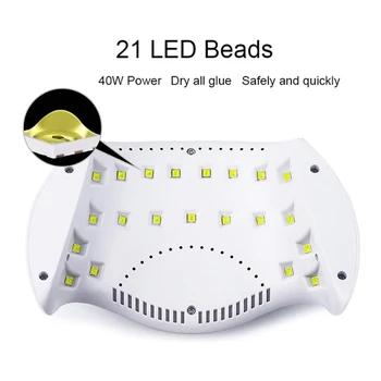 40W Nail Lamp UV Dryer LED Gel Timer Settings Manicure Machine Curing Light T4MB 
40W Nail Lamp UV Dryer LED Gel Timer Settings Manicure Machine Curing Light T4MB