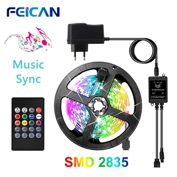 LED Light Music Sync RGB 5M SMD2835 LED Strip Waterproof 12V Sound Sensor Remote Control LED Lights for Room
LED Light Music Sync RGB 5M SMD2835 LED Strip Waterproof 12V Sound Sensor Remote Control LED Lights for Room