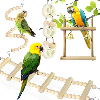 8Pcs/Set Bird Parrot Toys Wooden Hanging Swing Hammock Climbing Ladders Perches X4YE 
8Pcs/Set Bird Parrot Toys Wooden Hanging Swing Hammock Climbing Ladders Perches X4YE