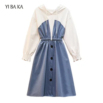 M-4XL Plus Size Women Long Sleeve sports Dress Autumn 2020 fashion button patchwork hooded loose casual Sweatshirts dresses
M-4XL Plus Size Women Long Sleeve sports Dress Autumn 2020 fashion button patchwork hooded loose casual Sweatshirts dresses
