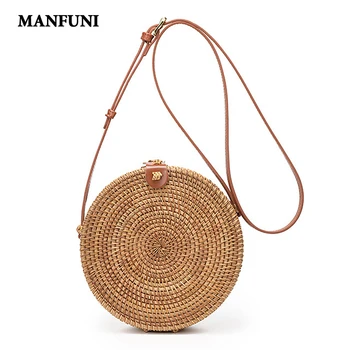 2020 High Quality Woven Rattan Bag Round Straw Shoulder Bag Beach Handbags Women Summer Hollow Handmade Messenger Crossbody Bags 
2020 High Quality Woven Rattan Bag Round Straw Shoulder Bag Beach Handbags Women Summer Hollow Handmade Messenger Crossbody Bags