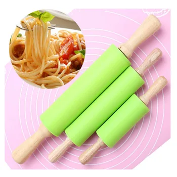 Wooden Handle Silicone Rollers Rolling Pin Cooking Baking Tool For Pasta Cookie Dough Pastry Bakery Noodle Kitchen 
Wooden Handle Silicone Rollers Rolling Pin Cooking Baking Tool For Pasta Cookie Dough Pastry Bakery Noodle Kitchen
