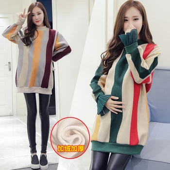 Stripe Fashion Dress Maternity Dresses Winter Velour Sweater For Pregnancy Thick Velvet Tops Clothes For Pregnant Women Vestido
Stripe Fashion Dress Maternity Dresses Winter Velour Sweater For Pregnancy Thick Velvet Tops Clothes For Pregnant Women Vestido