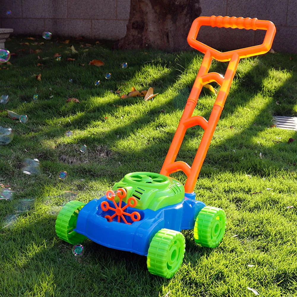 play lawn mower that blows bubbles