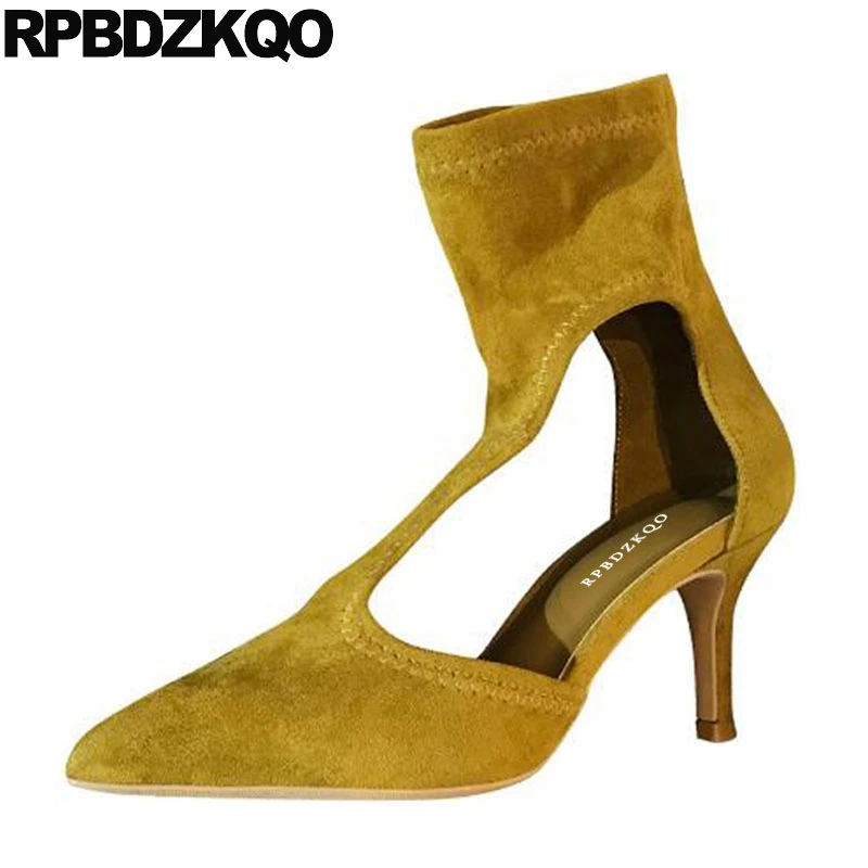 Sexy Cut Out New Pointed Toe Fashion Yellow Designer Shoes Women Luxury 2019 Ankle High Heel Boots Sandals Stiletto Suede Summer
Sexy Cut Out New Pointed Toe Fashion Yellow Designer Shoes Women Luxury 2019 Ankle High Heel Boots Sandals Stiletto Suede Summer