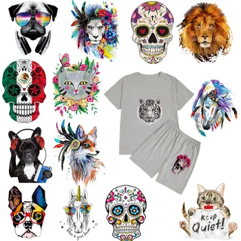 Cartoon Animal Patch Iron on Transfer Sugar Skulls Cat Dog Horse Flower Patches for Kids Girl Clothing T-shirt DIY Heat Press
Cartoon Animal Patch Iron on Transfer Sugar Skulls Cat Dog Horse Flower Patches for Kids Girl Clothing T-shirt DIY Heat Press