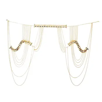 Hot Lady Tassels Link Harness Necklace Jewelry Body Shoulder Necklace Body Chain 
Hot Lady Tassels Link Harness Necklace Jewelry Body Shoulder Necklace Body Chain