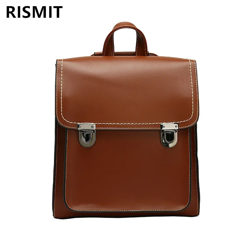 Vintage Women Backpack High Quality Leather Brand Female Black Shoulder Bag Lady Multifunction Backpack Hot School Bags RISMIT
Vintage Women Backpack High Quality Leather Brand Female Black Shoulder Bag Lady Multifunction Backpack Hot School Bags RISMIT