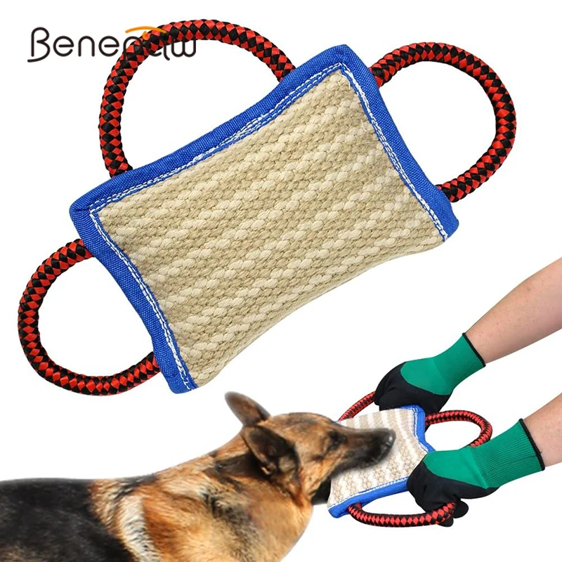 Benepaw Durable Linen Interactive Dog Toys 3 Nylon Handles Training Pet Bite Pillow Puppy Tug Toy For Small Medium Large Dogs
Benepaw Durable Linen Interactive Dog Toys 3 Nylon Handles Training Pet Bite Pillow Puppy Tug Toy For Small Medium Large Dogs