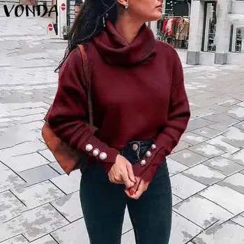 VONDA Autumn Long Sleeve Tops And Blouses Women Turtle Neck Solid Color Maternity Shirts Winter Basic Blouse Bohemian Blusas
VONDA Autumn Long Sleeve Tops And Blouses Women Turtle Neck Solid Color Maternity Shirts Winter Basic Blouse Bohemian Blusas