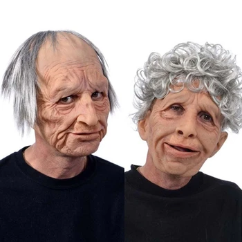 Halloween Headgear Funny Grandma/Grandpa Latex Mask Wig Elderly Cosplay Face Mask Masquerade Stage Performance Props
Halloween Headgear Funny Grandma/Grandpa Latex Mask Wig Elderly Cosplay Face Mask Masquerade Stage Performance Props