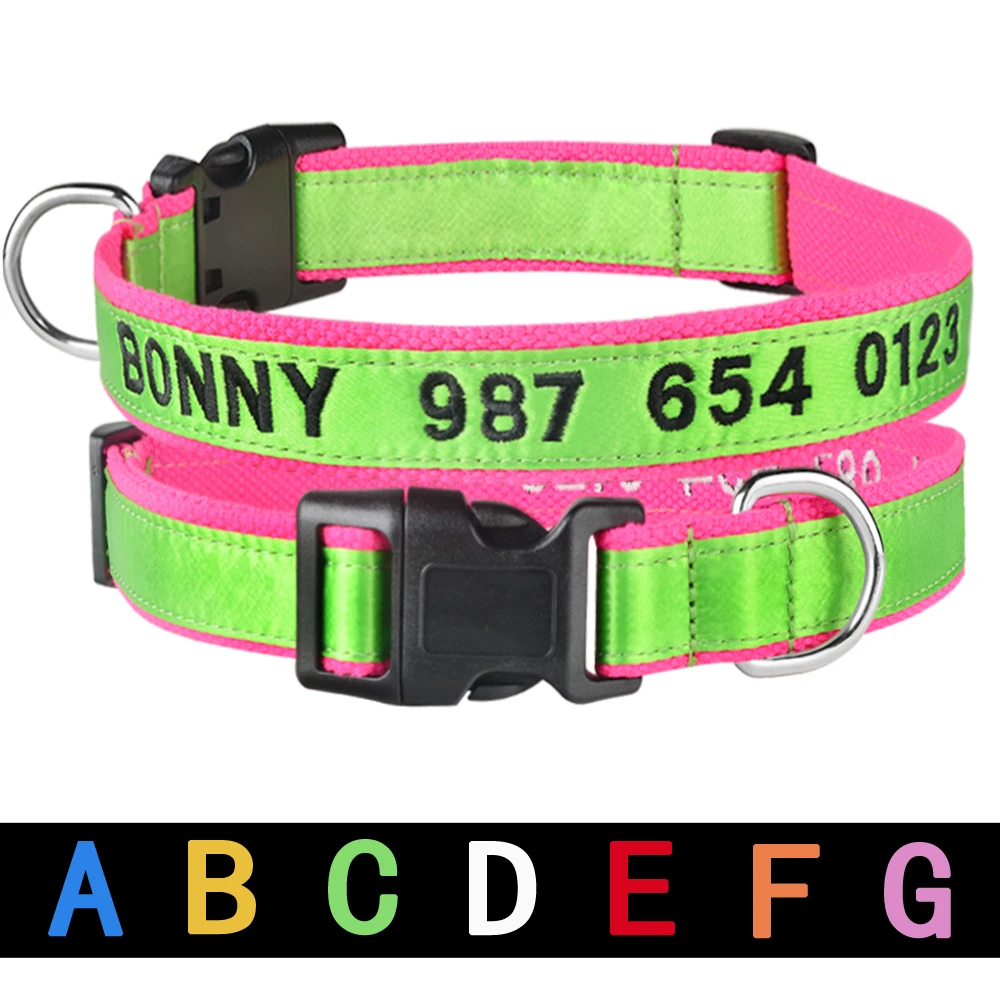Embroidered Customized Pet Collar Nylon Dog Collars Personalized Puppy ID Name Collar for Small Medium Large Dogs Adjustable
Embroidered Customized Pet Collar Nylon Dog Collars Personalized Puppy ID Name Collar for Small Medium Large Dogs Adjustable
