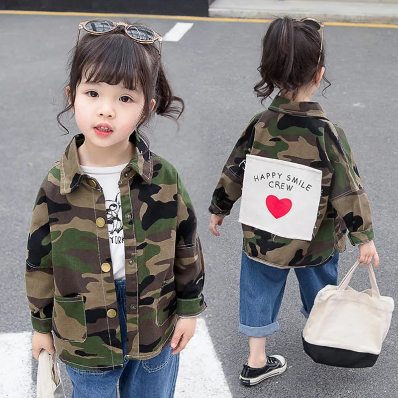 2020 Spring And Autumn New Style Children Girls Versatile chao yang Gas Fold-down Collar Single Breasted Camouflage Coat Kmt-c89
2020 Spring And Autumn New Style Children Girls Versatile chao yang Gas Fold-down Collar Single Breasted Camouflage Coat Kmt-c89