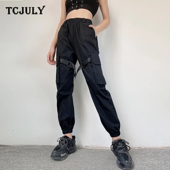 TCJULY New Arrival 100% Cotton Cargo Pants Women Elastic Waist Casual Black Trousers Spring Autumn Streetwear Slim Jogger Pants
TCJULY New Arrival 100% Cotton Cargo Pants Women Elastic Waist Casual Black Trousers Spring Autumn Streetwear Slim Jogger Pants