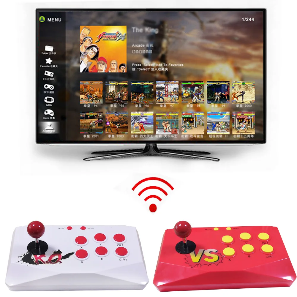 Newest Wireless Arcade Joystick HD TV Game Console Built in 1788 Games support save games Classic Arcade games
Newest Wireless Arcade Joystick HD TV Game Console Built in 1788 Games support save games Classic Arcade games