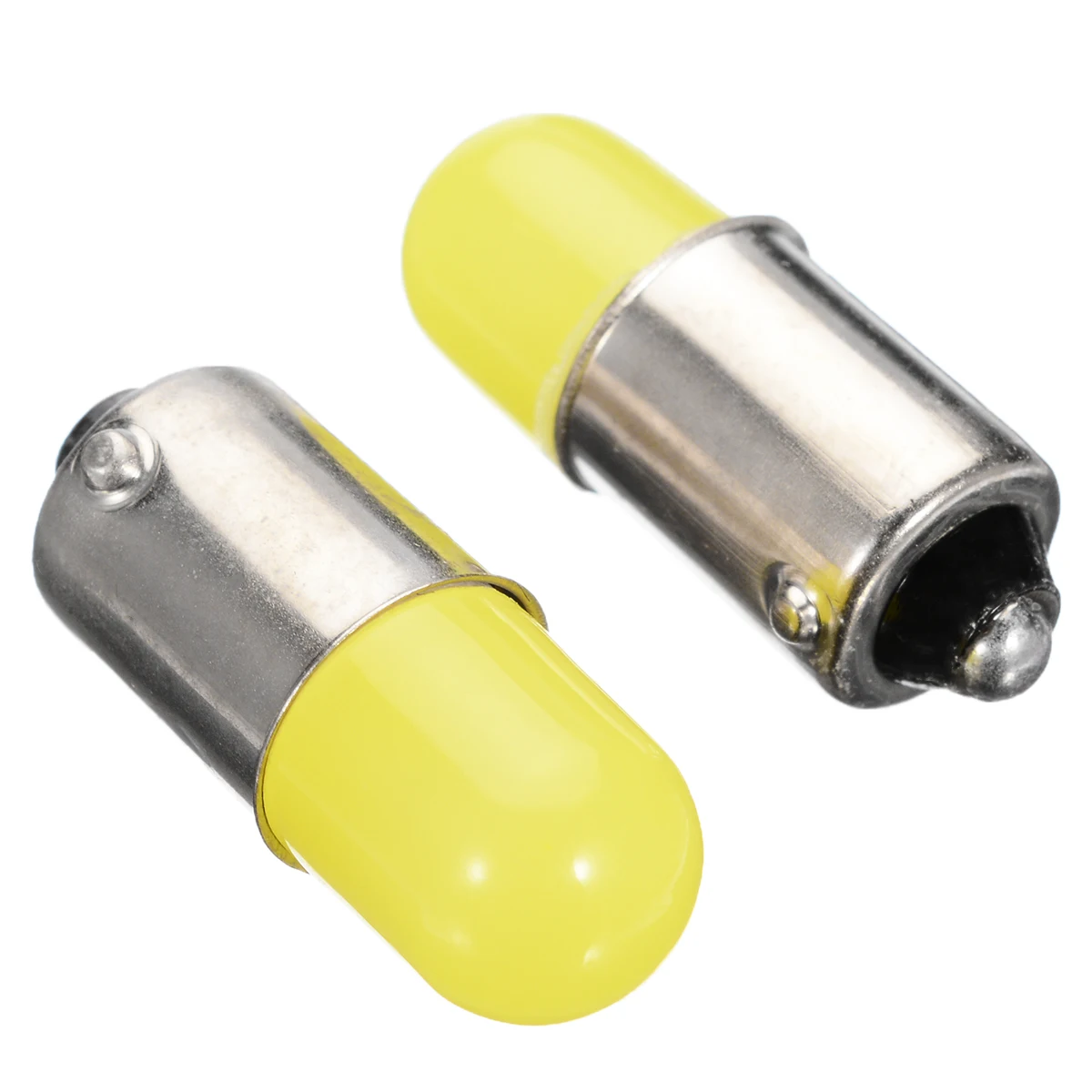 1 Pair BA9S T4W Super Bright Round 3D COB LED Pure White Car License Plate Light Bulb Auto Lamp marker light DC 12V