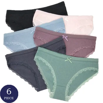 6pcs/set Briefs For Women Lingerie Mid Waist Cotton Panties Breathable Soft Striped Sexy Lace Underwear Female Intimates
6pcs/set Briefs For Women Lingerie Mid Waist Cotton Panties Breathable Soft Striped Sexy Lace Underwear Female Intimates