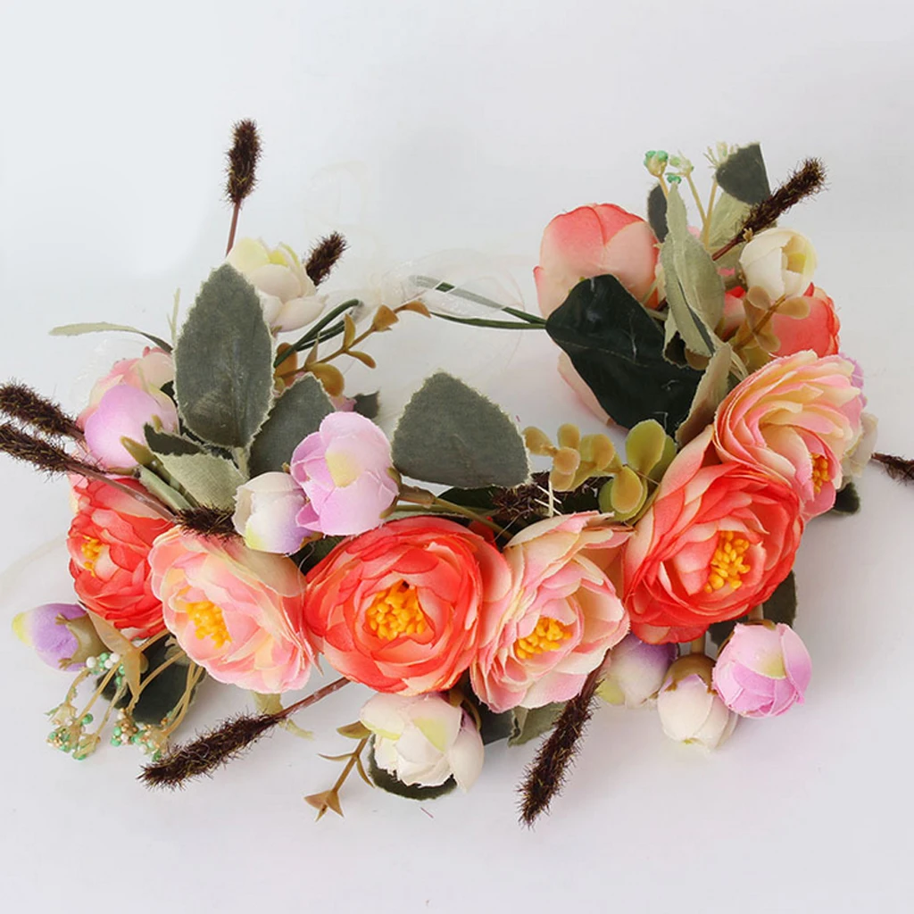 Elegant Women Girls Colorful Flower Cluster Hair Band Headwear Summer Beach photography Elegant Women Girls Colorful Flower Cluster Hair Band Headwear Summer Beach photography