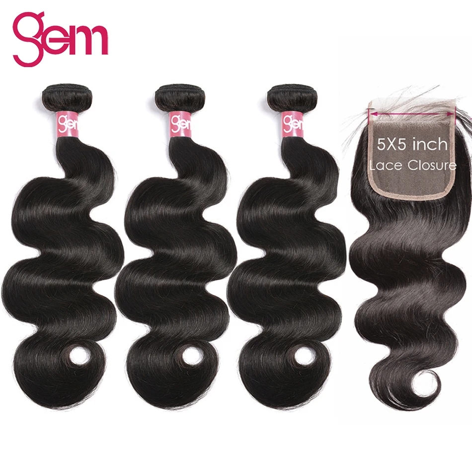 Brazilian Body Wave Bundles With 5x5 Closure Human Hair Bundles With Closure GEM Remy Hair Weave 3 / 4 Bundles With 5x5 Closure
Brazilian Body Wave Bundles With 5x5 Closure Human Hair Bundles With Closure GEM Remy Hair Weave 3 / 4 Bundles With 5x5 Closure
