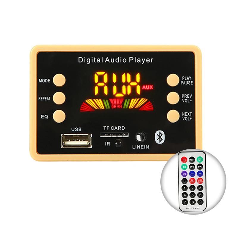

Car Wireless Bluetooth 5.0 MP3 Decoder Board Module 5V 12V USB MP3 Audio Player WMA WAV TF Card Slot/USB/FM Radio Decoding Board