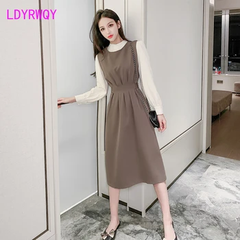 2019 autumn Korean version of the new two-piece fashion shirt + vest skirt suit women Ankle-Length Regular Zip
2019 autumn Korean version of the new two-piece fashion shirt + vest skirt suit women Ankle-Length Regular Zip