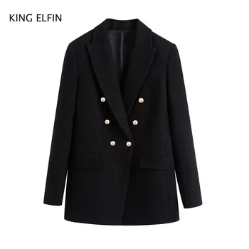 KING ELFIN fashion Za blazer women 2020 autumn casual slim-fit lapel double-breasted pocket texture blazer female
KING ELFIN fashion Za blazer women 2020 autumn casual slim-fit lapel double-breasted pocket texture blazer female