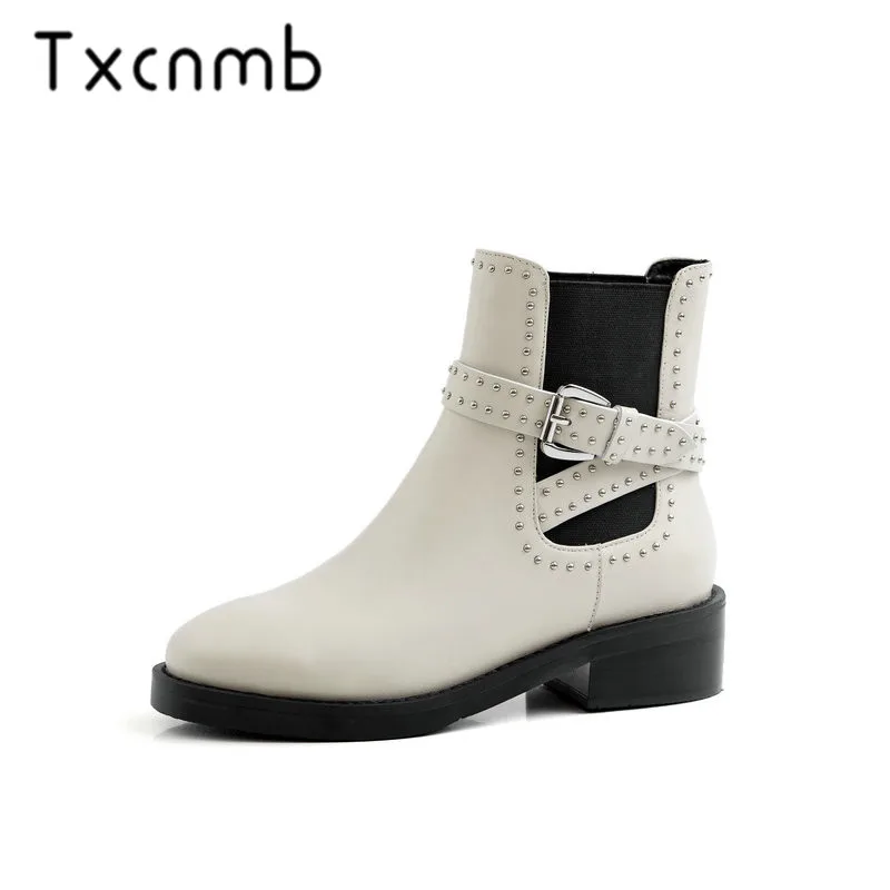 TXCNMB Autumn Winter Fashion Square Toe Low Heels Women Ankle Boots Zipper Short Boots Genuine Leather Party Shoes Woman
TXCNMB Autumn Winter Fashion Square Toe Low Heels Women Ankle Boots Zipper Short Boots Genuine Leather Party Shoes Woman