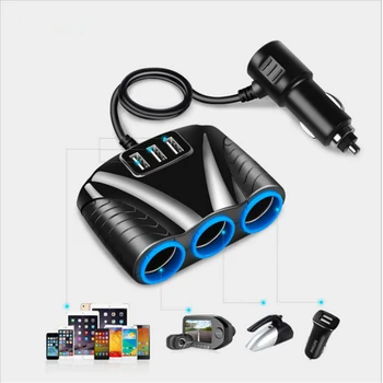 3 USB Port 3 Way Led Car Cigarette Lighter Socket Splitter Hub Power Adapter 3.1A DC 12V-24V For Smartphone DVR GPS iPAD MP3
3 USB Port 3 Way Led Car Cigarette Lighter Socket Splitter Hub Power Adapter 3.1A DC 12V-24V For Smartphone DVR GPS iPAD MP3