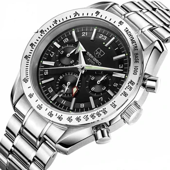 Men Fashion Chronograph Mechanical Watches 30m Water Resistant Automatic Movement Stainless Steel Bracelet Male Wrist watch New
Men Fashion Chronograph Mechanical Watches 30m Water Resistant Automatic Movement Stainless Steel Bracelet Male Wrist watch New