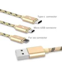 3 in 1 Braided Micro USB Type-C Fast Charger Cable Charger For Android iOS Phone Charger Cable USB Cable кабель USB Type-C Cable
3 in 1 Braided Micro USB Type-C Fast Charger Cable Charger For Android iOS Phone Charger Cable USB Cable кабель USB Type-C Cable