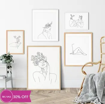 Canvas Painting Posters Abstract Female Line Art Flower Girl Wall Art Picture Decorativos Home Decor
Canvas Painting Posters Abstract Female Line Art Flower Girl Wall Art Picture Decorativos Home Decor