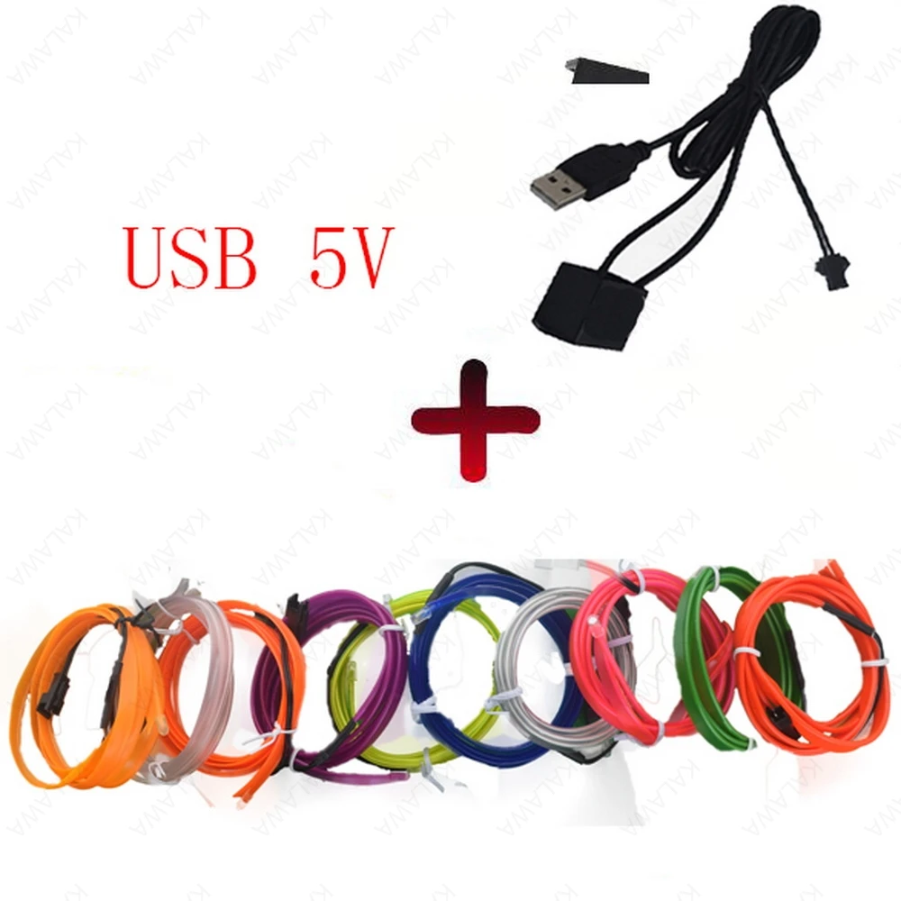 USB Plug Flexible Neon Led EL Wire Light Rope Tape Cable Strip LED Car Waterproof Sewing Edge Car Styling Tube 12V 3V 110V 5V
USB Plug Flexible Neon Led EL Wire Light Rope Tape Cable Strip LED Car Waterproof Sewing Edge Car Styling Tube 12V 3V 110V 5V