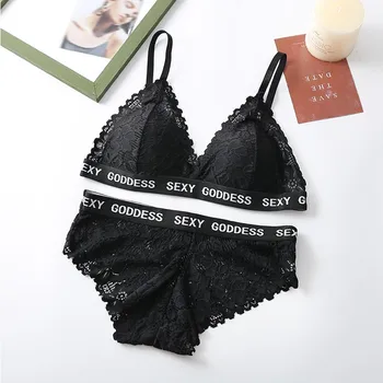 Women Padded Bralette Sexy Panties Bra Set Letter Print Underwear Lace Lingerie Seamless Bra Sets
Women Padded Bralette Sexy Panties Bra Set Letter Print Underwear Lace Lingerie Seamless Bra Sets