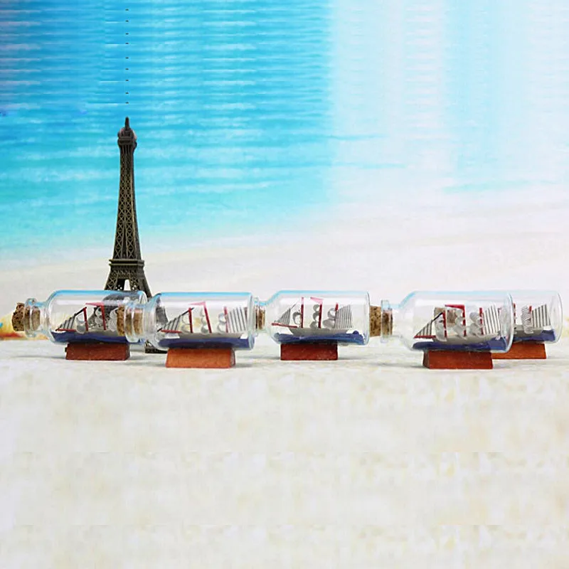 Mini Garden Glass Figurines Miniatures Drift Bottle DIY Home Decoration Mediterranean Model Sailing Boat Bottles Resin Charms Mini Garden Glass Figurines Miniatures Drift Bottle DIY Home Decoration Mediterranean Model Sailing Boat Bottles Resin Charms