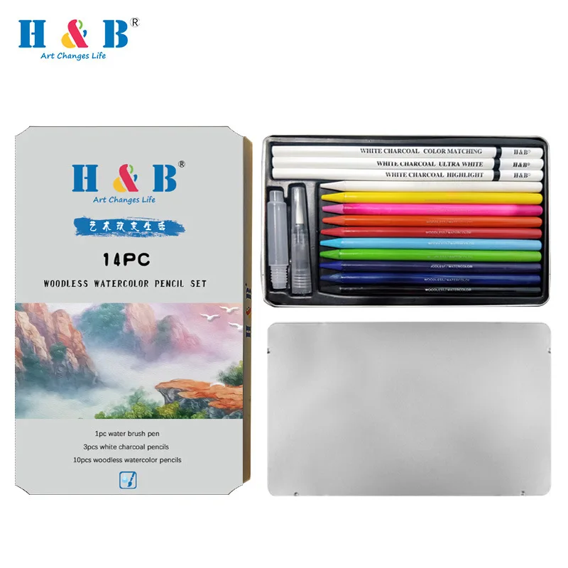H & Amp; B Water Soluble Colored Pencil Set Customizable Non-Wood Color Lead Heart Environmentally Friendly Iron Box White Charc
H & Amp; B Water Soluble Colored Pencil Set Customizable Non-Wood Color Lead Heart Environmentally Friendly Iron Box White Charc