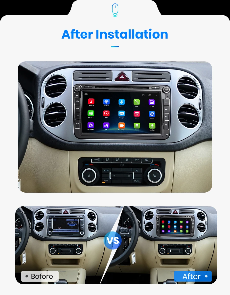 Flash Deal Junsun 2GB+32GB Android 8.1 Car DVD Radio Multimedia Video Player GPS Navigator for Volkswagen Golf Polo Skoda Seat Tiguan Passa 3