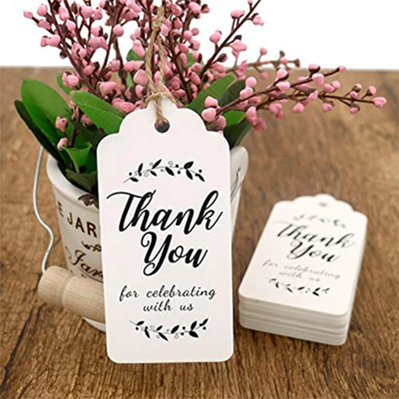 100pcs thank you for celebrating with us tag thank you gift