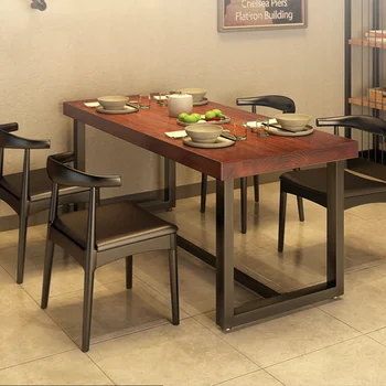 American retro solid wood dining table and chair industrial style bar cafe table and chair combination loft restaurant barbecue
American retro solid wood dining table and chair industrial style bar cafe table and chair combination loft restaurant barbecue