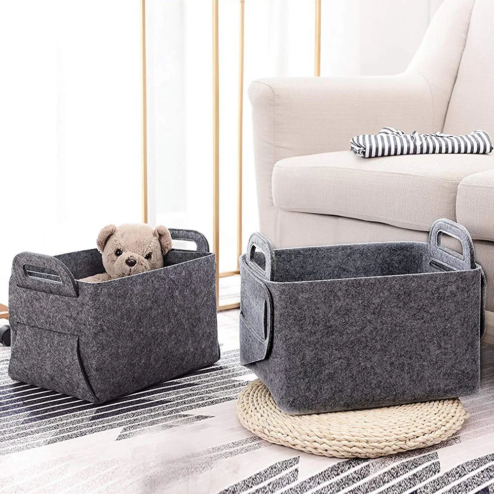 Storage Basket Felt Bin Convenient Box Organizer with Carry Handles for Laundry Organizing
Storage Basket Felt Bin Convenient Box Organizer with Carry Handles for Laundry Organizing