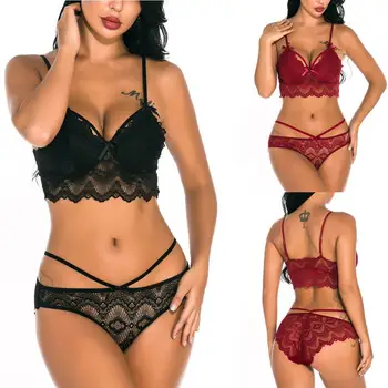 Sexy Women Underwear Bra Sexy Lingerie G-string Thong Nightwear Lace Flower Clothes Set Sleepwear Push Up Two Piece Sets
Sexy Women Underwear Bra Sexy Lingerie G-string Thong Nightwear Lace Flower Clothes Set Sleepwear Push Up Two Piece Sets
