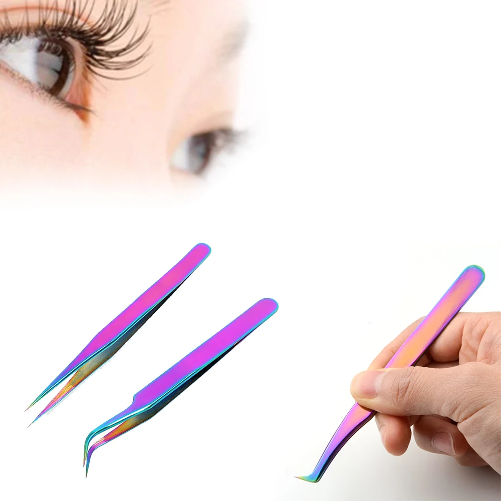 Stainless Steel Eyelash Extensions Tweezers Straight And Curved Tip Lash Tweezer False Lashes Application Tool
Stainless Steel Eyelash Extensions Tweezers Straight And Curved Tip Lash Tweezer False Lashes Application Tool