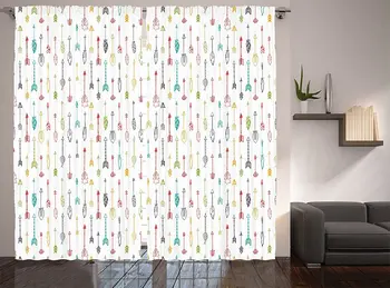 Arrows Window Curtains Colorful Hand Drawn Doodle Style Fun Art with Boho Style Arrows Vertical Pattern Living Room Bedroom
Arrows Window Curtains Colorful Hand Drawn Doodle Style Fun Art with Boho Style Arrows Vertical Pattern Living Room Bedroom