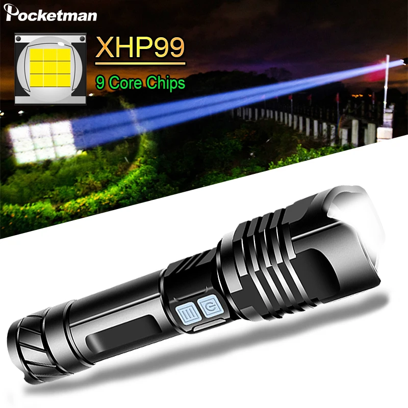 80000LM XHP99 LED Flashlight With 9 Core smart chip Waterproof With bottom safety hammer XHP50 Flash light 26650 Battery
80000LM XHP99 LED Flashlight With 9 Core smart chip Waterproof With bottom safety hammer XHP50 Flash light 26650 Battery