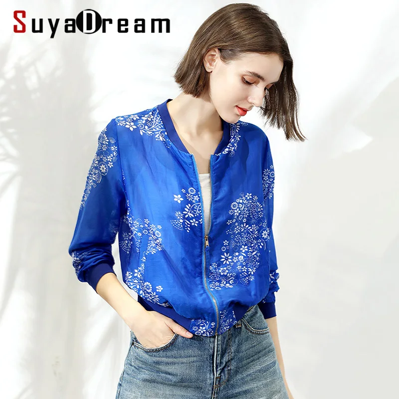 SuyaDream Blue Floral Printed Casual Jackets Zipper Placket Women Short Jacket 25%Silk 75%Cotton 2019 Autumn Shirt
SuyaDream Blue Floral Printed Casual Jackets Zipper Placket Women Short Jacket 25%Silk 75%Cotton 2019 Autumn Shirt