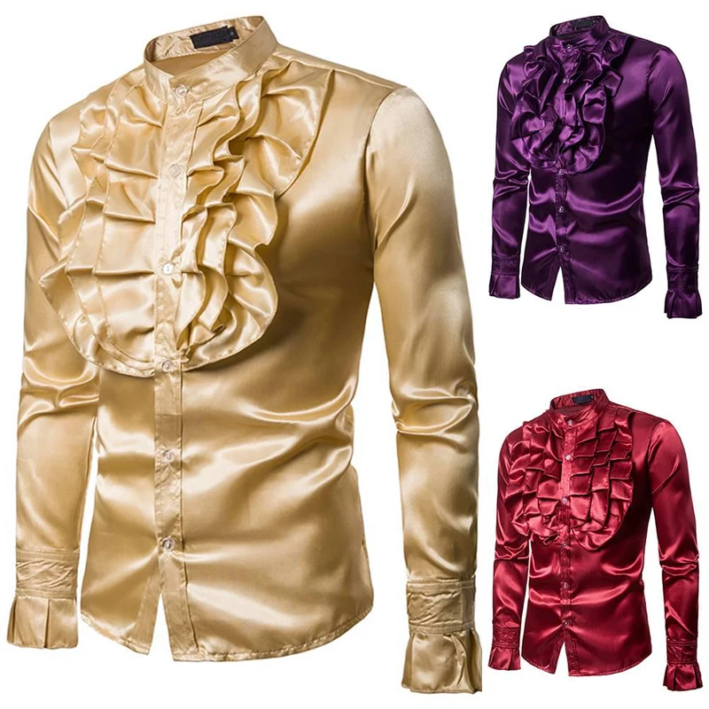 2019 Men New Vintage Long Sleeve Ruffles Button Down Stand Color Casual Tuxedo Dress Shirt Performance Show S-XXL
2019 Men New Vintage Long Sleeve Ruffles Button Down Stand Color Casual Tuxedo Dress Shirt Performance Show S-XXL