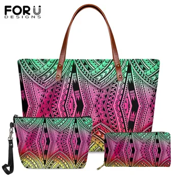 FORUDESIGNS Brand Design Gradient Polynesian Tribe Print Handbag Women 3pcs PU Shoulder Bags Luxury Travel Handle Bag Totes 2020
FORUDESIGNS Brand Design Gradient Polynesian Tribe Print Handbag Women 3pcs PU Shoulder Bags Luxury Travel Handle Bag Totes 2020