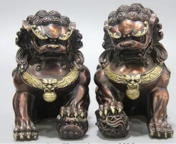 YM 319 15cm China Royal Old Bronze Copper Fengshui Fu Foo Dog Lion Guardian Door Statue Pair
YM 319 15cm China Royal Old Bronze Copper Fengshui Fu Foo Dog Lion Guardian Door Statue Pair