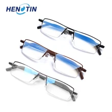 Henotin Half Frame Metal Hinge Blue Light Blocking Men's Reading Glasses Anti-UV Computer Reader Diopter +1.0+2.0+3.0+4.0
Henotin Half Frame Metal Hinge Blue Light Blocking Men's Reading Glasses Anti-UV Computer Reader Diopter +1.0+2.0+3.0+4.0
